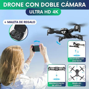 FlyDrone - Drone con cámara Ultra HD 4K + Maleta de regalo