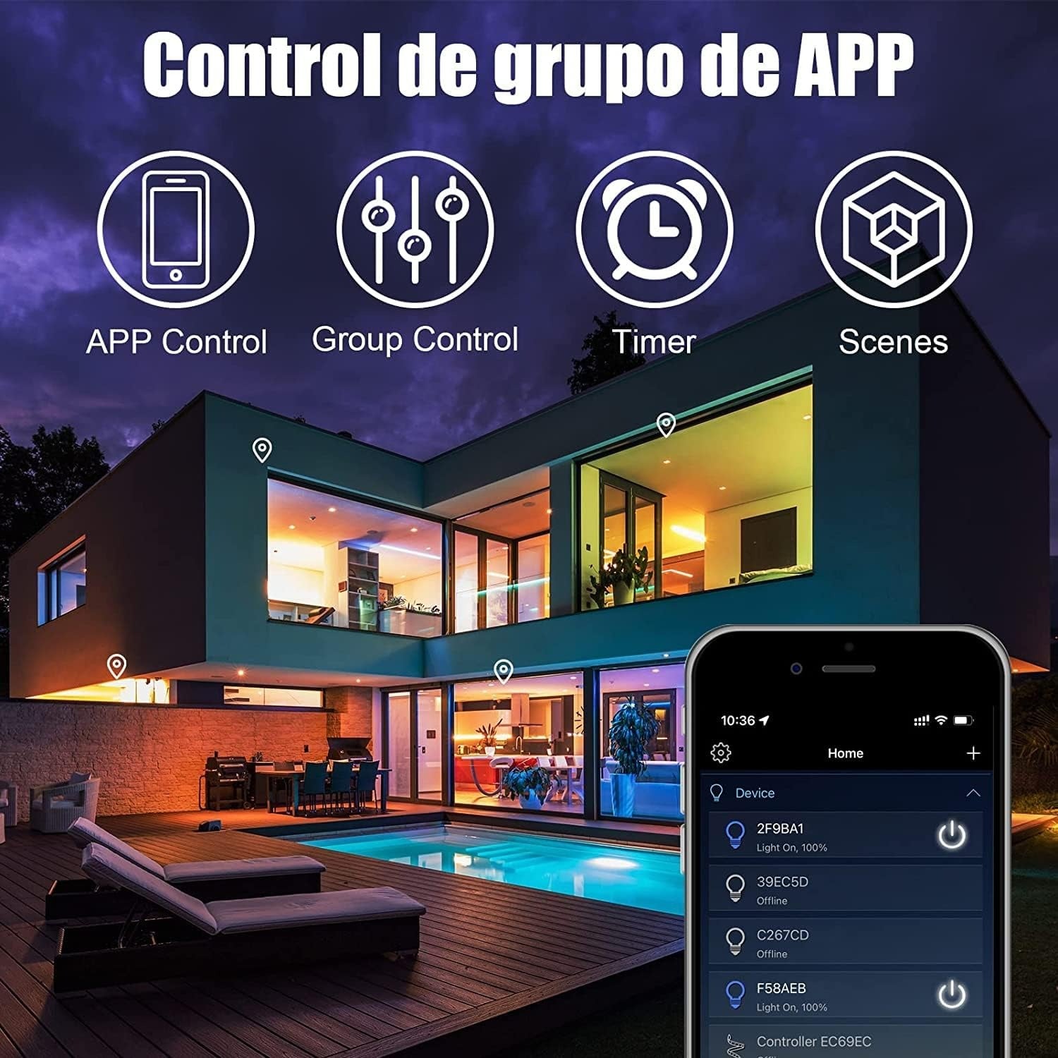 Luz Inteligente RGB 3 en 1 – WiFi, Zigbee y Bluetooth